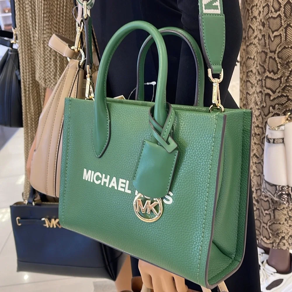 MICHAEL KORS  Mirella Small Pebbled Leather Crossbody Bag Fern Green NWT